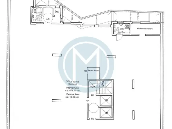 Modern Office For Rent - Plan