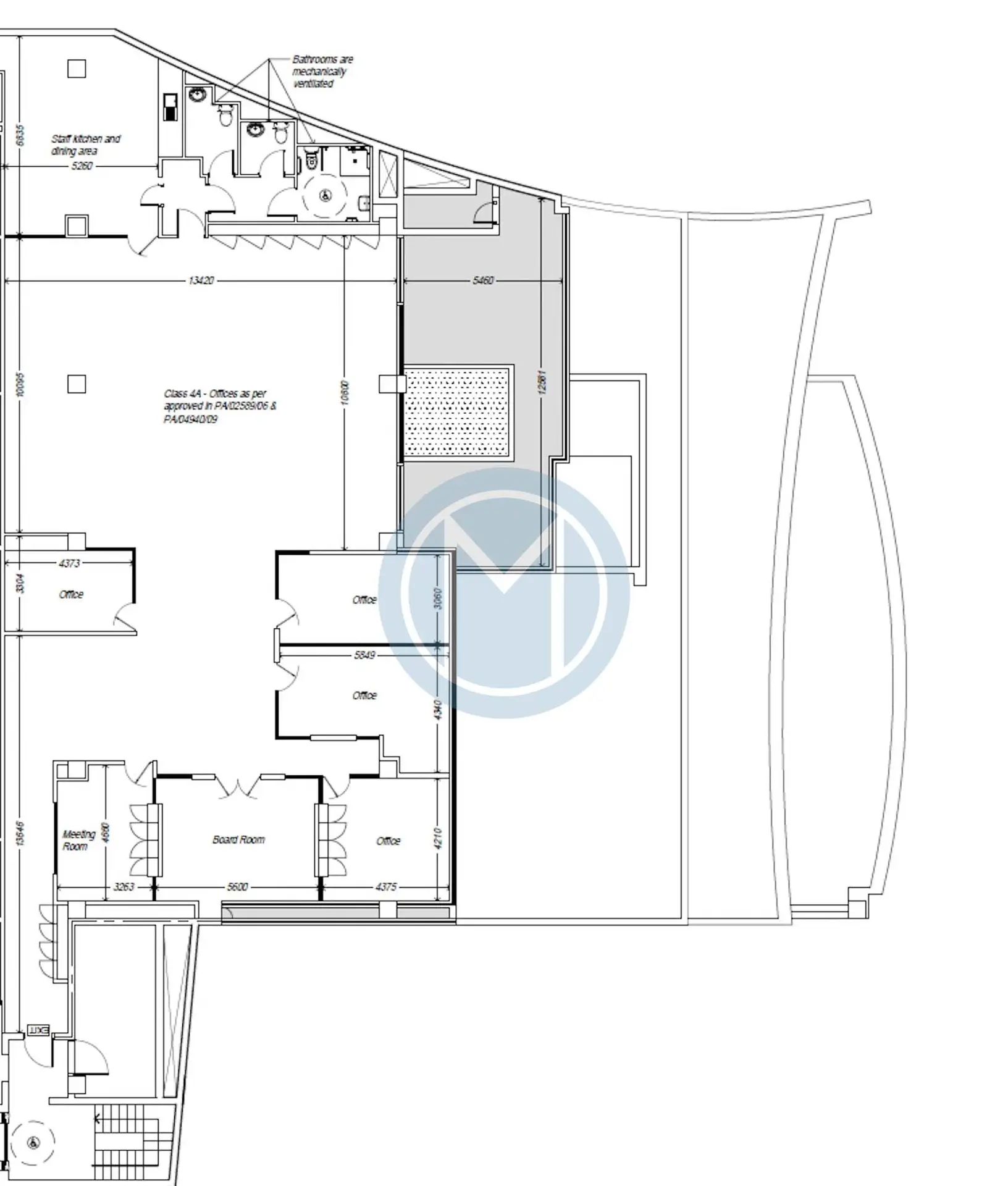 Bright 500 SQM Office To Let - Plan Bright 500 SQM Office To Let